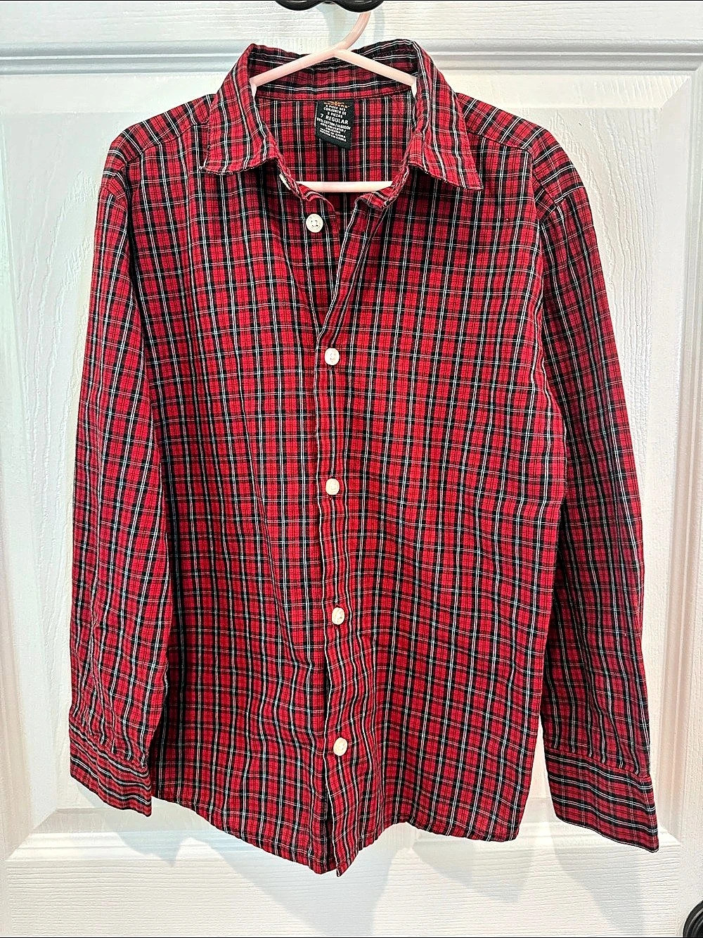Boys Dockers Plaid Shirt in Red & Black